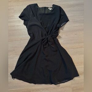 Francesca’s Miami polka dot front tie mini dress, size M